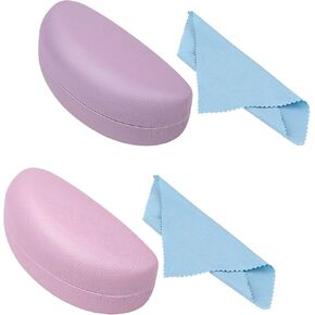 2 PCS A Pack, Leather Large Hard Shell Sunglasses Case, Protective Case For Most Sunglasses and Eyeglasses