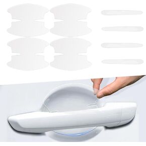 8Pcs Car Door Handle Protecto,Clear Door Handle Paint Protection Film,Waterproof Anti-Scratch Stickers Covers for Most Models