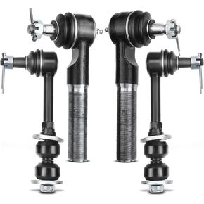 A-Premium Set of 4, Front Sway Bar Link, At Pitman Arm or Left Outer Tie Rod End, Compatible with Dodge - 1998-1999 - Ram 1500, Ram 2500, Ram 3500, 4WD or RWD Only