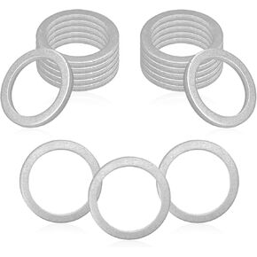 18mm Crush Aluminum Oil Drain Plug Gasket Washers Replacement for Porsche/Volvo PN 90012310630/977751 Most Popular Models 1993-2020 (Pack of 15)