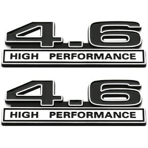 2pcs 4.6 Liter High Performance Engine Emblems Badge 3D Decals Stickers Cars Trucks (Chrome Blue)