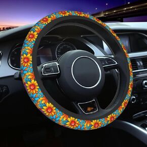 Mushrooms Cute Steering Wheel Cover Non-slip Breathable Sweat-absorbent Suitable for SUV Van Truck Car Universal Protection Accessories 15 Inch Suitable for Women Men
