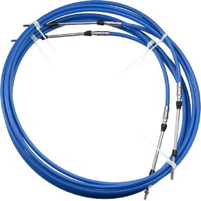 Motoforti Universal Marine Boat Throttle Shift Control Cable, 4M/13FT, Stainless Steel Rubber, Blue, 2 Pc
