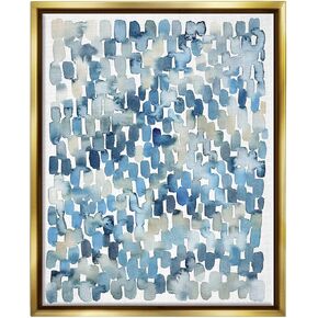 Stupell Industries Coastal Tile Abstract Soft Blue Beige Shapes, Design by Grace Popp