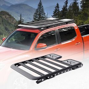 Aluminum Top Roof Rack Accessories Compatible with 2005-2023 Toyota Tacoma Double Cab 4 Doors Pickup/No Drilling/Fine Textured Black in Kuwait