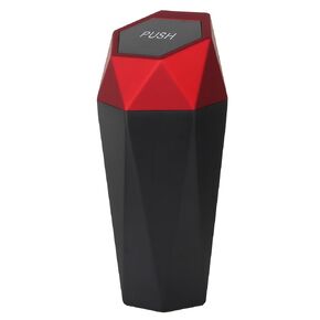 Car Trash Can Bin,Small Garbage Can with Lid,Automotive Cup Holder Mini Cars Trashcan,Portable Cute Car Door Trash Cans,Women Car Dustbin(1, Gold)
