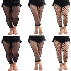 6 Pack Fishnet Stockings Sheer Tights for Women Ultra Thin High Waisted Pantyhose