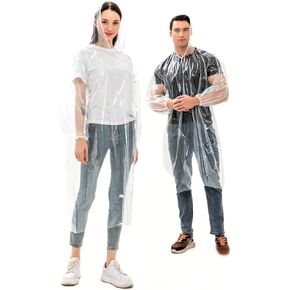 Premium Disposable Rain Poncho for Adults (5 pack)