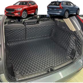 Cargo Mat Compatible with 2018-2024 Volvo XC60 Trunk Mat (and Rear Left and Right Side Panels) Cargo Liners for XC 60 All Weather Anti-Slip