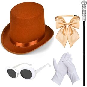 Men Costume Accessories Include Top Hat Scepter Gloves Bow tie Glasses for Men Halloween Fancy Party Dress Up