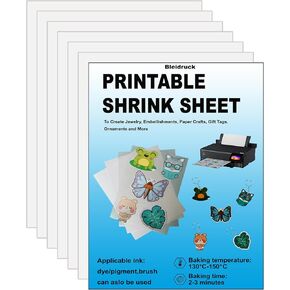 10 أوراق بيضاء لامعة قابلة للطباعة صفائح بلاستيكية قابلة للانكماش بالحرارة وأوراق أفلام للأطفال إبداعية للحرف اليدوية مقاس 8.3 × 11.7 بوصة للطابعة النافثة للحبر in Kuwait