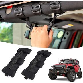 2 PCS Roll Bar Grab Handles,Grip Handle for Jeep Wrangler JK YJ TJ JL JKU JLU,Gladiator JT,1955-2024 UTV ATV,800D Nylon Hardware Handles Accessories