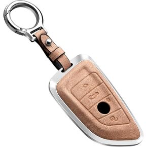 Leather Key Fob Cover, Key Fob Shell, Car Key Chain Compatible with BMW X1 X3 X5 X6 1 2 3 5 8 Serise