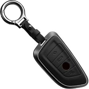 Leather Key Fob Cover, Key Fob Shell, Car Key Chain Compatible with BMW X1 X3 X5 X6 1 2 3 5 8 Serise