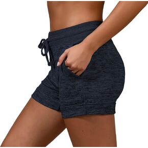 90 Degree By Reflex Soft Comfy Activewear Lounge Shorts with Pockets and Drawstring for Women