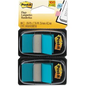 Post-it 680BB2 Standard Page Flags in Dispenser, Bright Blue, 100 Flags/Dispenser