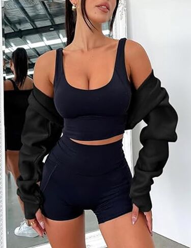 Women's Bolero Sweater Shrugs Y2K Open Front Workout Sweatshirt Long Sleeve Crop Tops in Saudi Arabia