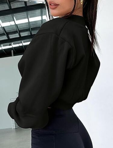Women's Bolero Sweater Shrugs Y2K Open Front Workout Sweatshirt Long Sleeve Crop Tops in Saudi Arabia