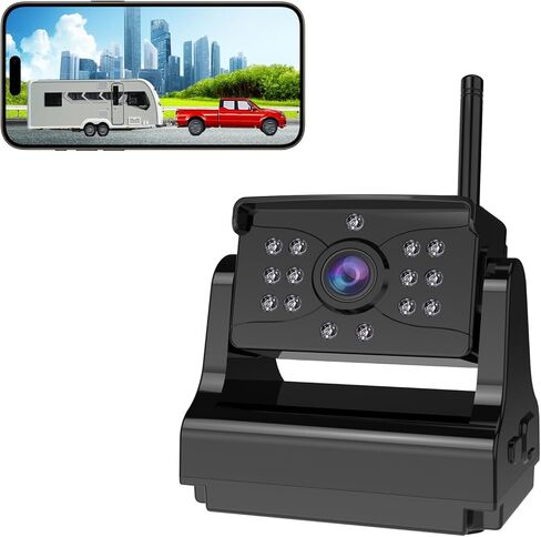 Wireless Backup Camera, Super Strong 5.8G WiFi, Ultra Smooth and Crystal Clear Video, Strong Magnetic Rechargeable Rear View Wireless Backup Camera for Trailer Camper Truck RV Pickup Car SUV etc in Kuwait