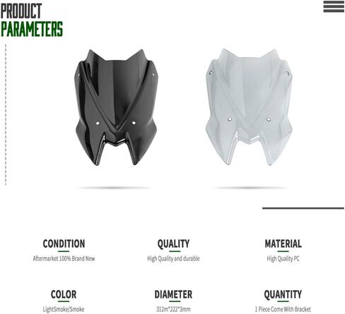 Windshield Motorcycle Windscreen for Ka-wa-sa-ki Z900 Z-900 Z 900 2020 2021 2022 2023 2024 Screen Double Bubble Wind Deflector (Black Smoke) in Saudi Arabia