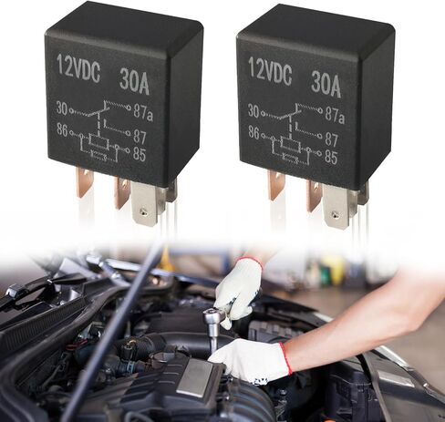 5 Pin 12V 30A SPDT Relay, 2 Packs Multi-Purpose Automotive Relay Black Starter Relay Heavy Duty Relay for Car Motor Automotive Replacement Accessories for Car Motor in Saudi Arabia