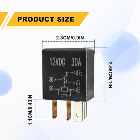 5 Pin 12V 30A SPDT Relay, 2 Packs Multi-Purpose Automotive Relay Black Starter Relay Heavy Duty Relay for Car Motor Automotive Replacement Accessories for Car Motor in Saudi Arabia