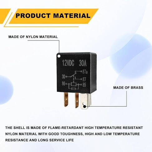 5 Pin 12V 30A SPDT Relay, 2 Packs Multi-Purpose Automotive Relay Black Starter Relay Heavy Duty Relay for Car Motor Automotive Replacement Accessories for Car Motor in Saudi Arabia