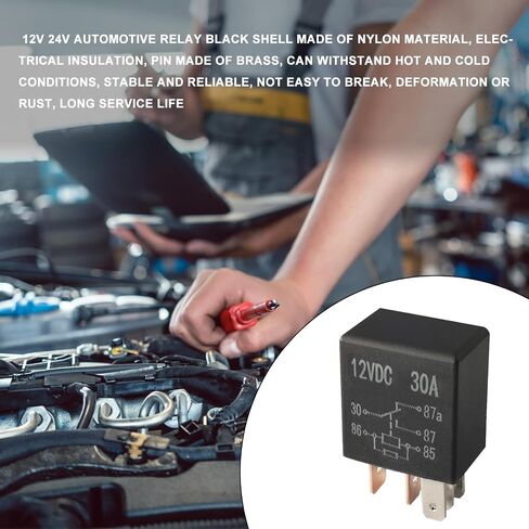 5 Pin 12V 30A SPDT Relay, 2 Packs Multi-Purpose Automotive Relay Black Starter Relay Heavy Duty Relay for Car Motor Automotive Replacement Accessories for Car Motor in Saudi Arabia