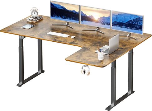 Dripex Standing Desk, 63"/ 71" L Shaped Desk Adjustable Height, Electric Corner Stand Up Desk Large Home Office Desk Computer Workstation, Dual Motor Sit Stand Desk 4 Legs, Super Stable in Saudi Arabia