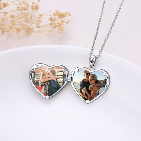 DAOCHONG Tree of life Photo Locket Heart Shaped Locket Necklace That Holds 2 Pictures Photo Keep Someone Near to You Vintage Sterling Silver Heart Photo Necklace for Women Heart Locket Necklace Jewelry Gifts for Women Grandma in Saudi Arabia