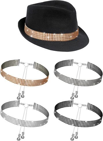 Rhinestone Stretchable Hat Bands for Cowboy Bling Hat Belt Adjustable Hat Jewelry in Saudi Arabia