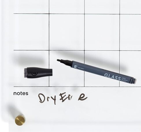 U Brands Acrylic Monthly Dry Erase Calendar, Clear with Gold Finish Hardware, 16" x 16" in Kuwait