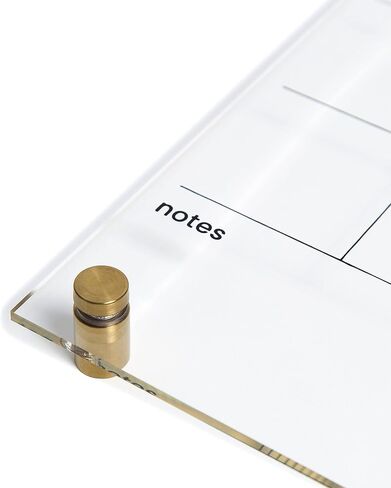 U Brands Acrylic Monthly Dry Erase Calendar, Clear with Gold Finish Hardware, 16" x 16" in Kuwait