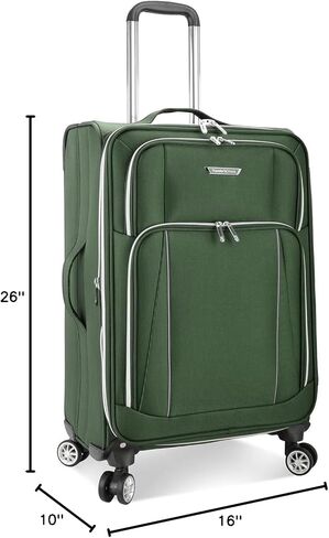 Traveler's Choice Lares Softside Expandable Luggage with Spinner Wheels, Black, 2 Piece Luggage Set in Kuwait