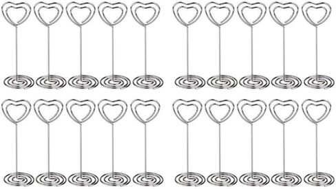 20 x Metal Heart Swirl Photo Memo Note Clip Holder Stand Wedding Name Place Card Holder for Wedding Or Other Occasions in Kuwait