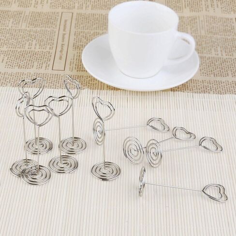 20 x Metal Heart Swirl Photo Memo Note Clip Holder Stand Wedding Name Place Card Holder for Wedding Or Other Occasions in Kuwait