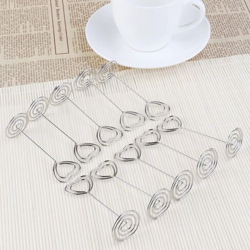 20 x Metal Heart Swirl Photo Memo Note Clip Holder Stand Wedding Name Place Card Holder for Wedding Or Other Occasions in Kuwait