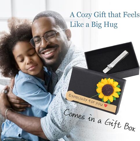 kilofly Men's Tie Clip Hidden Message WORLD'S BEST DAD GRANDPA BROTHER UNCLE Tie Bar in Kuwait