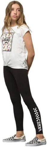 Vans Girl's Chalkboard II Leggings (Big Kids) Black/White LG (US 27-28 Big Kid) in Saudi Arabia