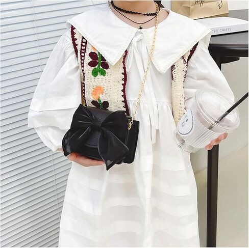 Bow Small Crossbody Purse for Girls Little Girls Cute Shoulder Bag Toddler Girls Wallet Purse in Kuwait