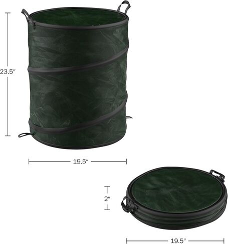 Wakeman Collapsible Trash Can and Camp Sink Set - 29.5-Gallon Garbage Bin and 10-Liter Wash Basin - Camping Accessories Outdoors (Gray and Green) in Saudi Arabia