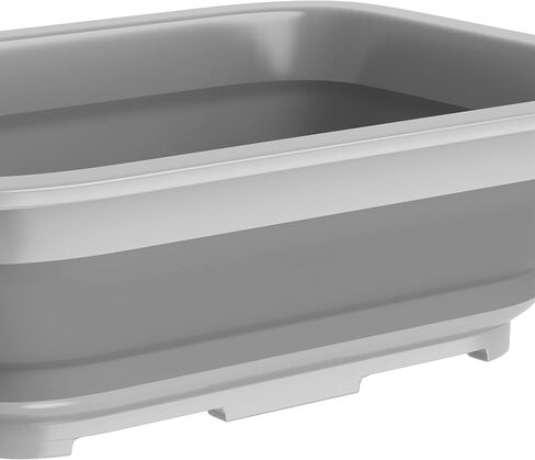 Wakeman Collapsible Trash Can and Camp Sink Set - 29.5-Gallon Garbage Bin and 10-Liter Wash Basin - Camping Accessories Outdoors (Gray and Green) in Saudi Arabia