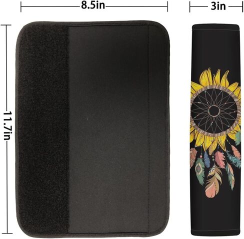 2 Pack Dream Catcher Sunflower Black Car Seat Belt Shoulder Pads Strap Covers Car Seat Belt Cushions in Saudi Arabia