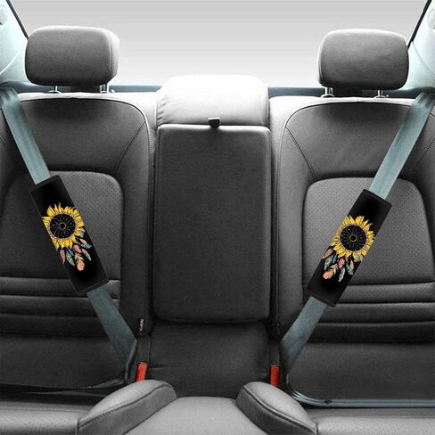 2 Pack Dream Catcher Sunflower Black Car Seat Belt Shoulder Pads Strap Covers Car Seat Belt Cushions in Saudi Arabia