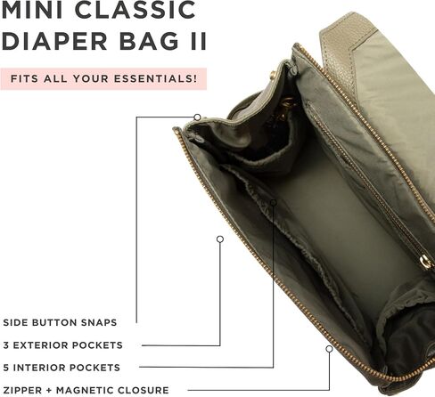 Freshly Picked Mini Diaper Bag II Backpack – Premium Vegan Leather Small Baby Bag without Changing Pad, Compact, Lightweight & Stylish for Moms On-the-Go, Cognac in Kuwait