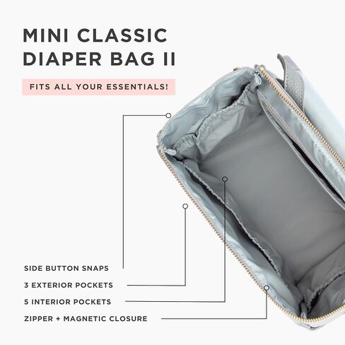 Freshly Picked Mini Diaper Bag II Backpack – Premium Vegan Leather Small Baby Bag without Changing Pad, Compact, Lightweight & Stylish for Moms On-the-Go, Cognac in Kuwait