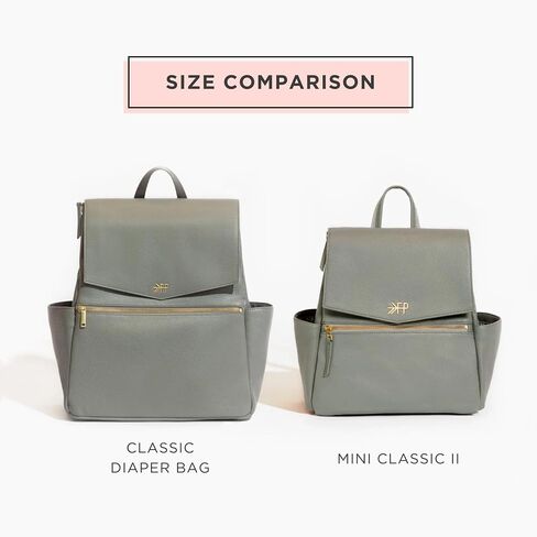 Freshly Picked Mini Diaper Bag II Backpack – Premium Vegan Leather Small Baby Bag without Changing Pad, Compact, Lightweight & Stylish for Moms On-the-Go, Cognac in Kuwait