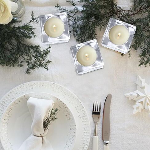 Glass Candle Holder Set of 6, Clear Tealight Candle Holder, Tea Lights Candle Holder for Wedding, Party, Table Centerpiece, Home Decor in Kuwait