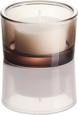 Grey Tealight Candle Holders - Set of 18, Round Glass Candle Holder, 2" Diameter - CH03 - Tea Grey in Saudi Arabia