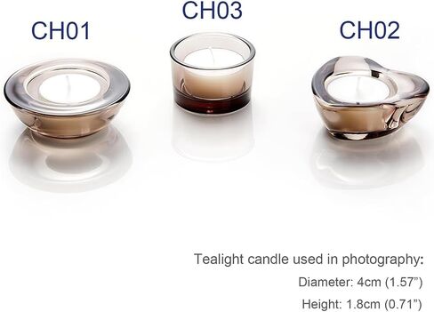 Grey Tealight Candle Holders - Set of 18, Round Glass Candle Holder, 2" Diameter - CH03 - Tea Grey in Saudi Arabia